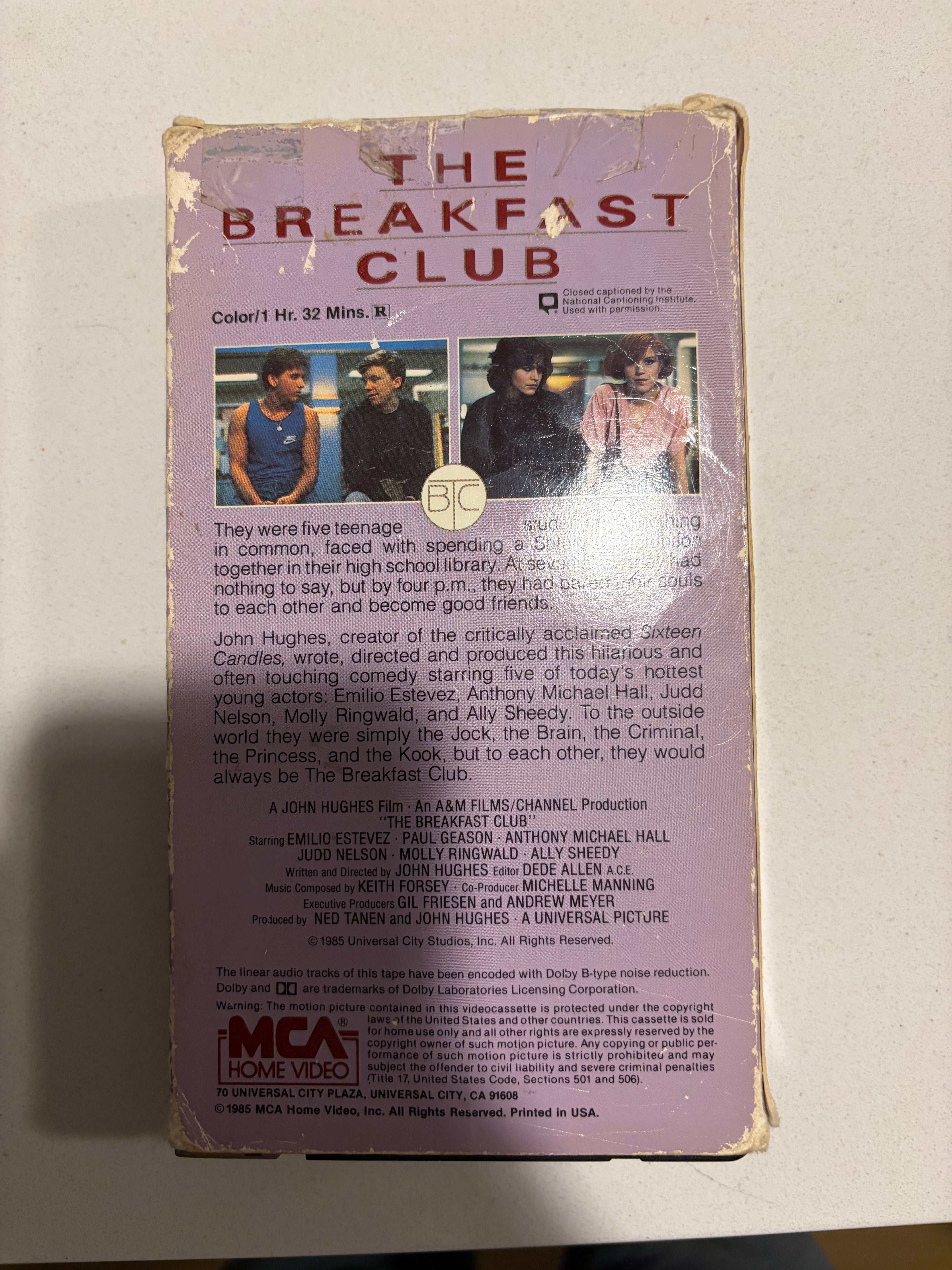 The Breakfast Club (VHS, 1985)