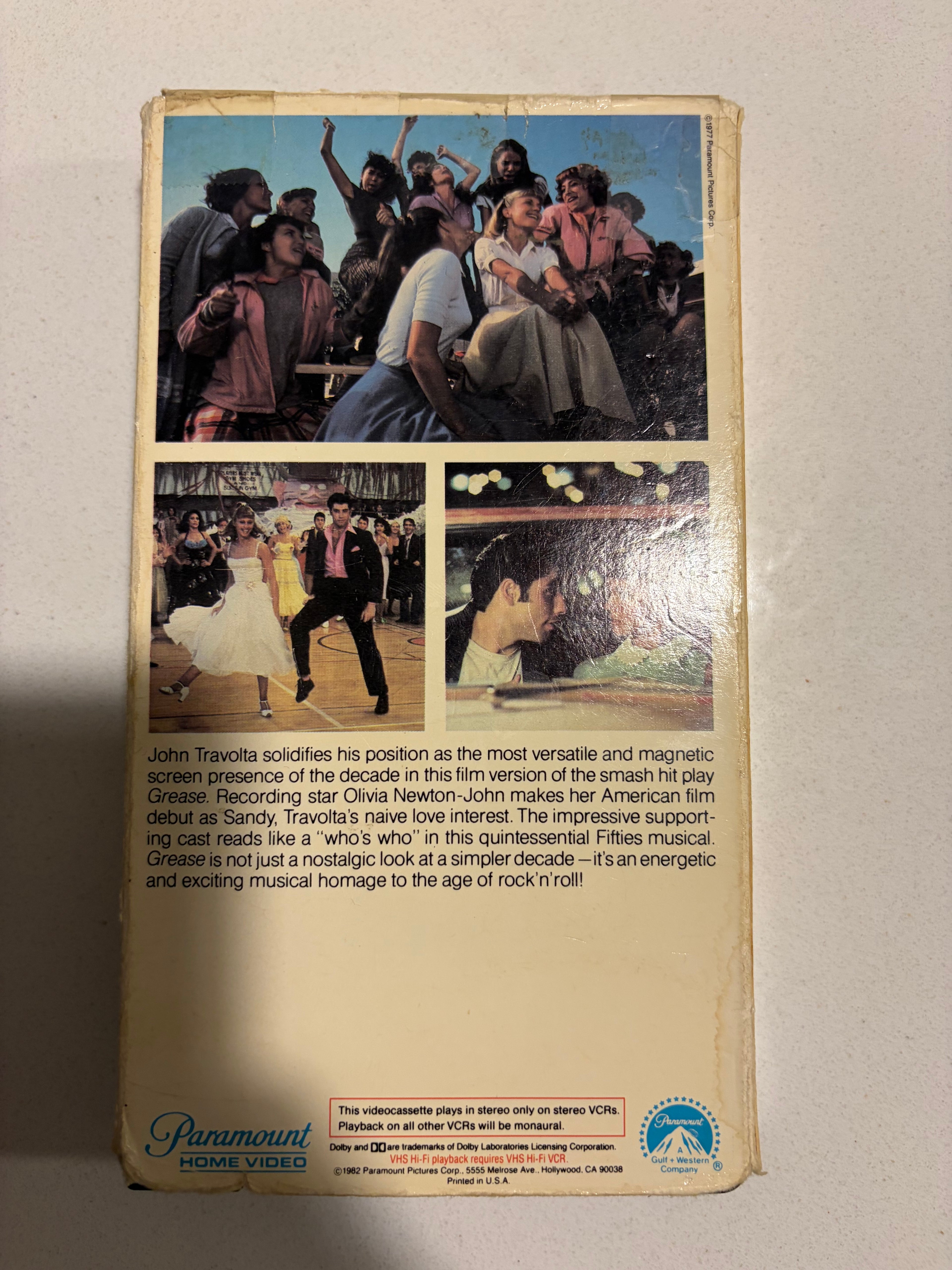 Grease 1982 Vhs (1997 tape)